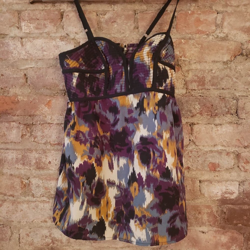 Black purple teal mustard Xhilaration cami tank Size Small